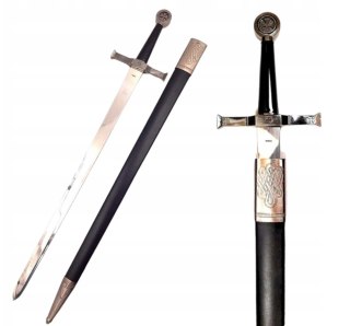 Stalowy Miecz Rycerski 84 cm w Pochwie - Replika - SW-114