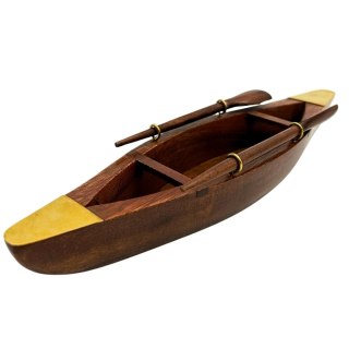 Model Łódka Dekoracyjna Drewniana 25cm - Ozdoba na biurko - 717013