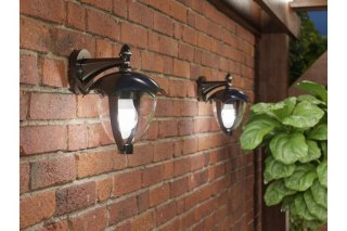 LAMPA OGRODOWA GRANDE-AD KINKIET PROSTY DOLNY, CZARNA