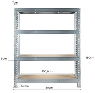 REGAŁ METALOWY MEGA MET 300 180*180*60CM, OCYNK