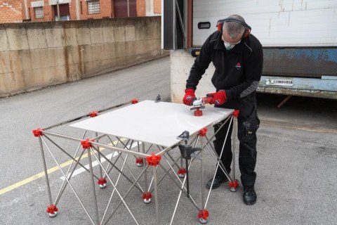 STÓŁ ROBOCZY SKŁADANY, DO PŁYT WIELKOFORMATOWYCH 300*120CM
