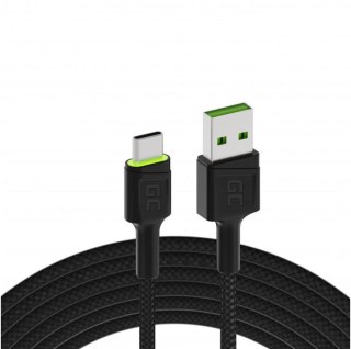 Kabel Green Cell RAY KABGC06 USB-A USB-C 120cm zielony LED QC 3.0