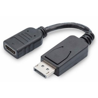 Kabel adapter DIGITUS DisplayPort, DP-HDMI typA, M/Ż 0,15m, DP 1.2